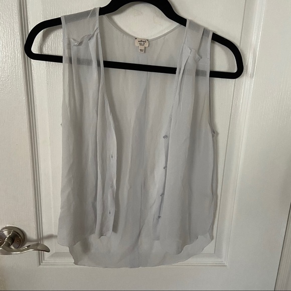 Sheer baby blue Wilfred Blouse - Picture 2 of 4